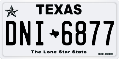 TX license plate DNI6877