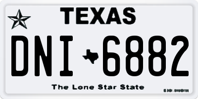 TX license plate DNI6882