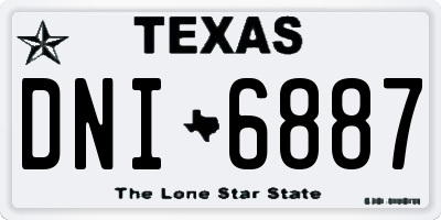 TX license plate DNI6887
