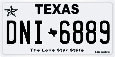 TX license plate DNI6889