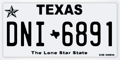 TX license plate DNI6891