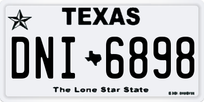 TX license plate DNI6898