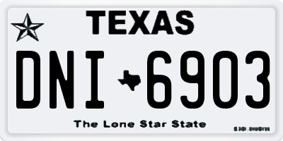 TX license plate DNI6903