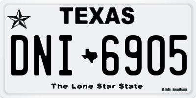 TX license plate DNI6905