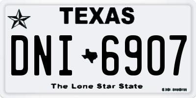 TX license plate DNI6907