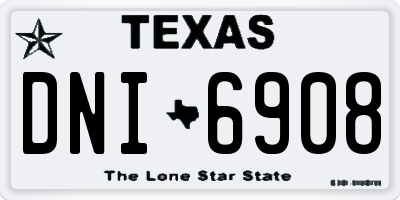 TX license plate DNI6908