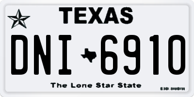 TX license plate DNI6910