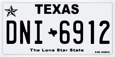 TX license plate DNI6912