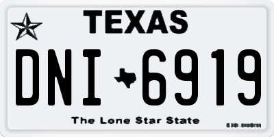 TX license plate DNI6919