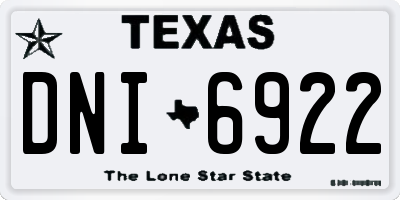TX license plate DNI6922