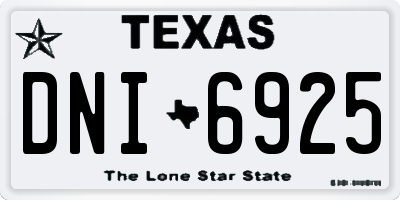 TX license plate DNI6925