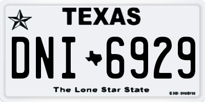 TX license plate DNI6929