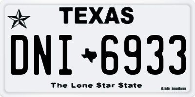 TX license plate DNI6933