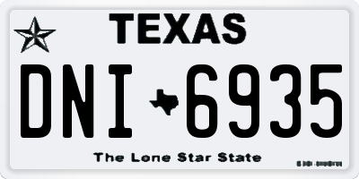 TX license plate DNI6935