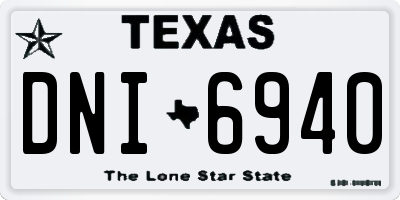 TX license plate DNI6940