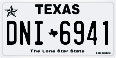 TX license plate DNI6941