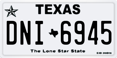 TX license plate DNI6945