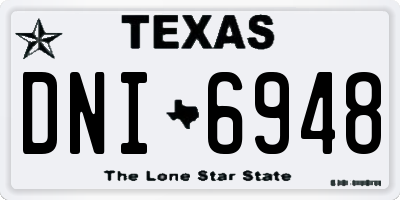 TX license plate DNI6948