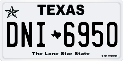 TX license plate DNI6950