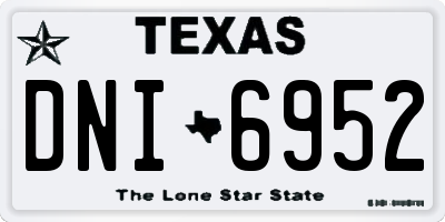 TX license plate DNI6952