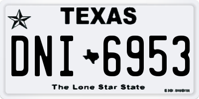 TX license plate DNI6953