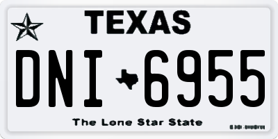 TX license plate DNI6955