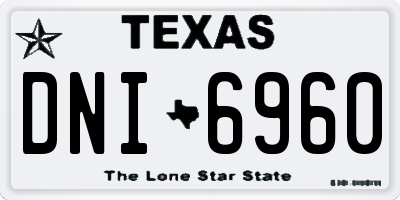 TX license plate DNI6960