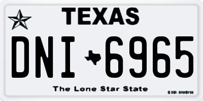 TX license plate DNI6965