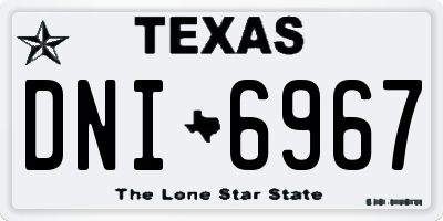 TX license plate DNI6967
