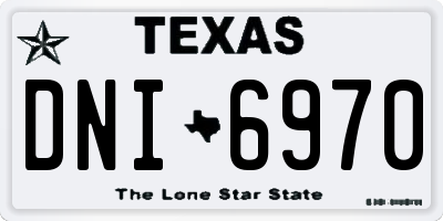 TX license plate DNI6970