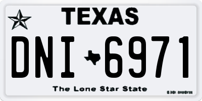 TX license plate DNI6971