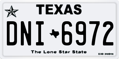 TX license plate DNI6972