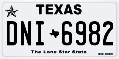 TX license plate DNI6982