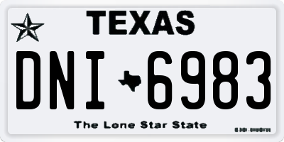 TX license plate DNI6983