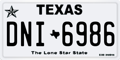 TX license plate DNI6986