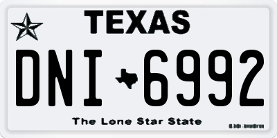 TX license plate DNI6992
