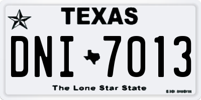TX license plate DNI7013
