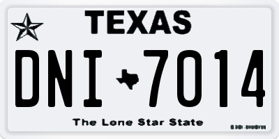 TX license plate DNI7014