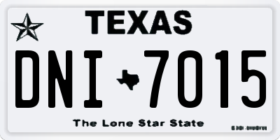 TX license plate DNI7015