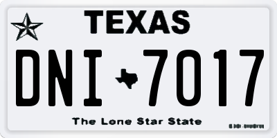 TX license plate DNI7017