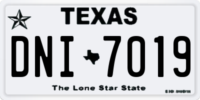 TX license plate DNI7019