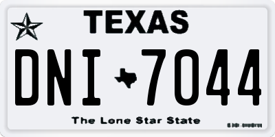 TX license plate DNI7044