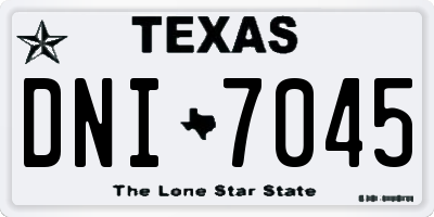 TX license plate DNI7045