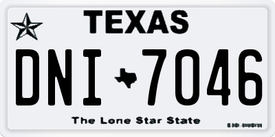 TX license plate DNI7046