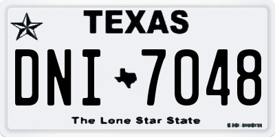TX license plate DNI7048
