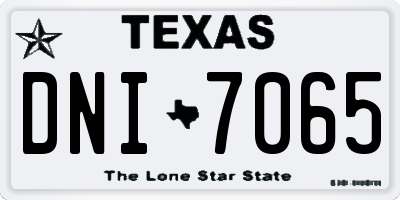 TX license plate DNI7065