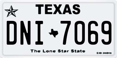 TX license plate DNI7069