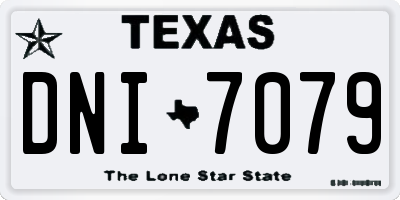 TX license plate DNI7079