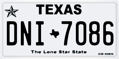 TX license plate DNI7086