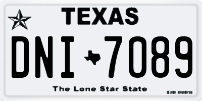 TX license plate DNI7089